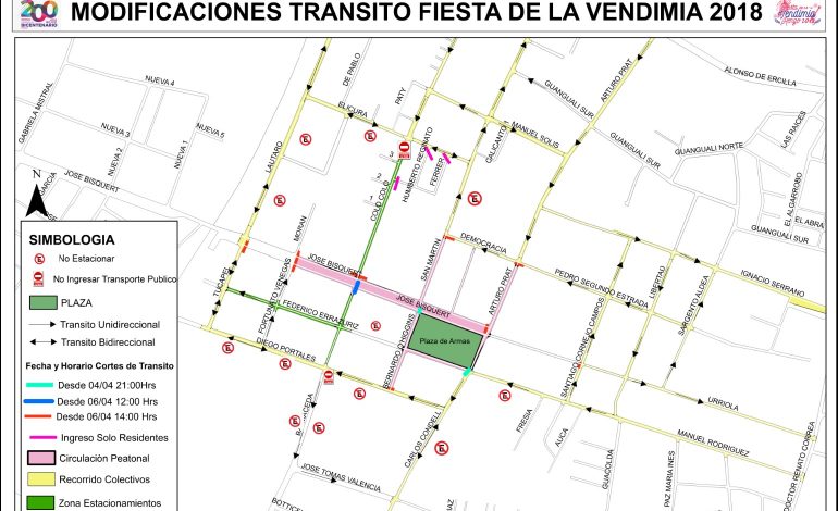 CORTES Y DESVÍOS DE TRÁNSITO VENDIMIA AÑO 2018.