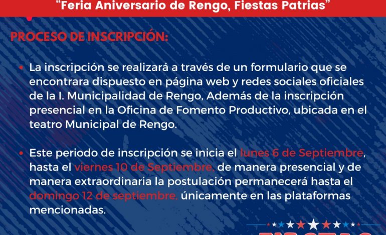 “Feria Aniversario de Rengo, Fiestas Patrias”
